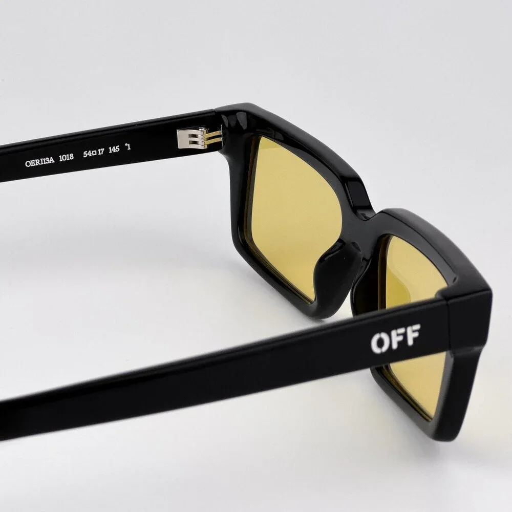 Off-White WARREN Men Sunglasses Black Square Yellow | Model OERI13A 1018